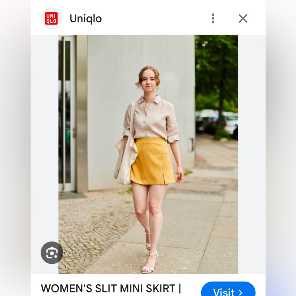 Uniqlo Yellow Mustard Mini Skirt Size L